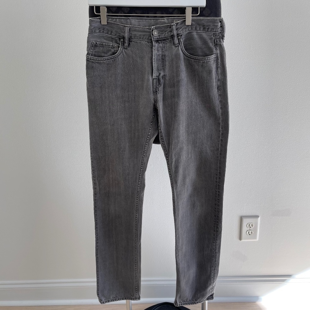All Saints Mens Iggy Slim Fit Jeans - Faded Grey Wash - W32